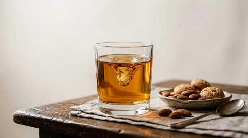 Amaretto in un bicchiere con