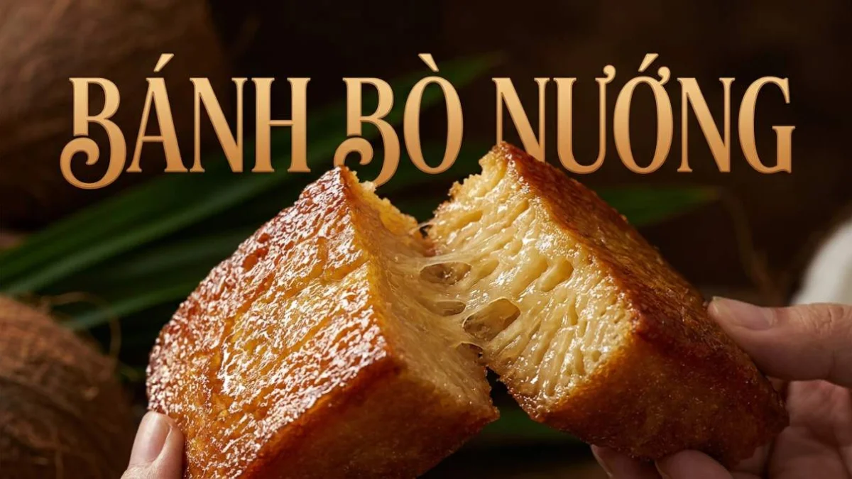 Bánh bò nướng vietnamita con caratteristica texture a nido d’ape in primo piano