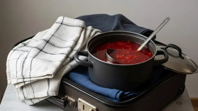 Borscht preparato dalle comunità ucraine in migrazione