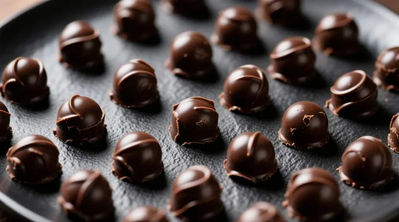 Piccoli brigadeiro serviti in porzioni da mangiare con le mani