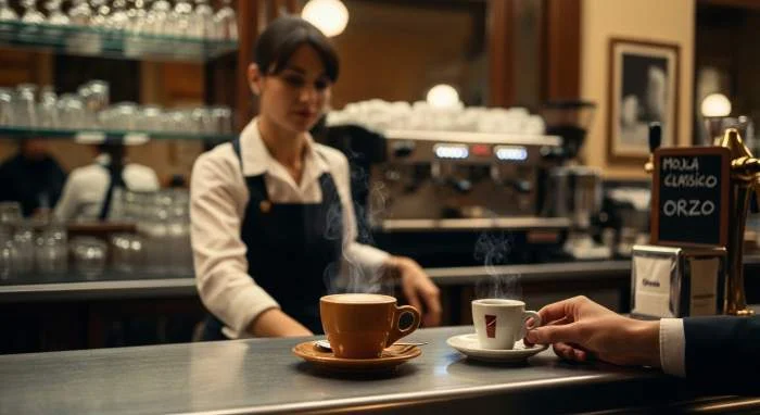 Caffè d’orzo nel menu di un bar italiano degli anni Settanta