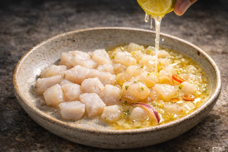 Ceviche che unisce influenze indigene ed europee nella cucina peruviana