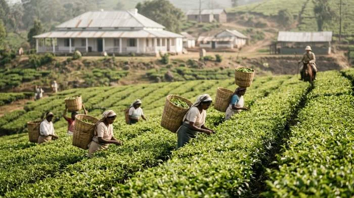 Piantagioni di tè nell’India coloniale legate alla storia del chai