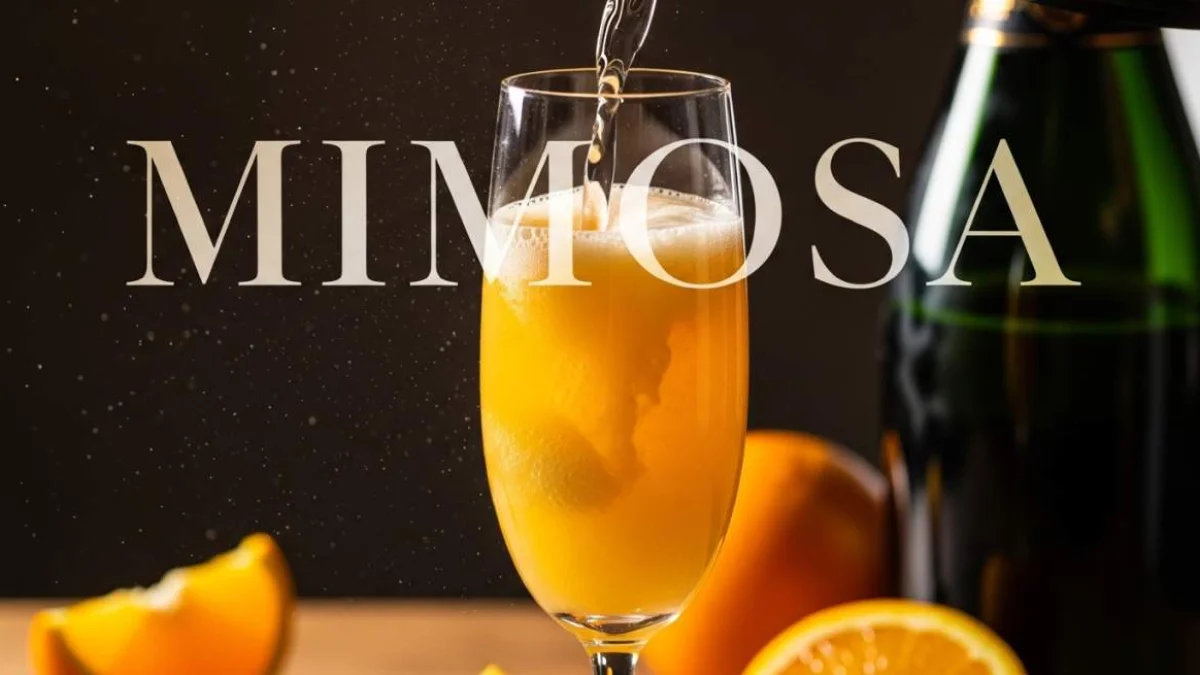 Cocktail mimosa con succo d’arancia e bollicine servito durante un elegante brunch