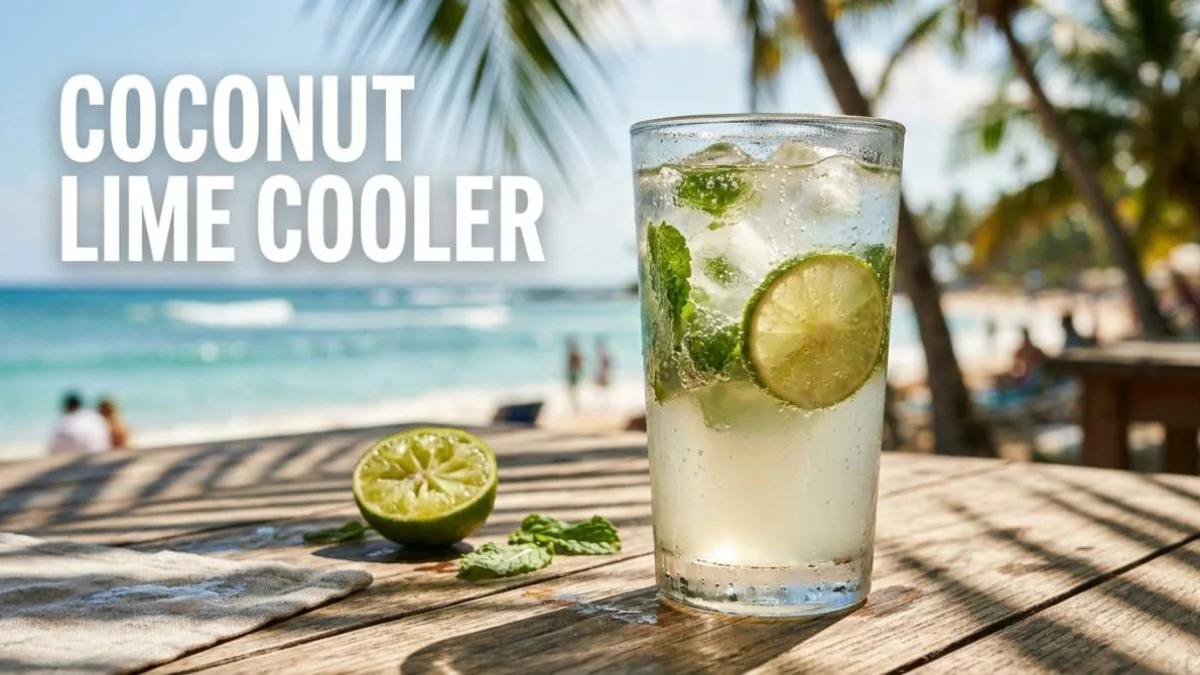 Coconut Lime Cooler con acqua di cocco lime fresco menta ghiaccio e soda frizzante