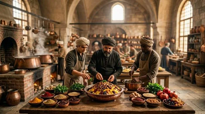 Cucina ottomana di Costantinopoli con influenze gastronomiche multiculturali