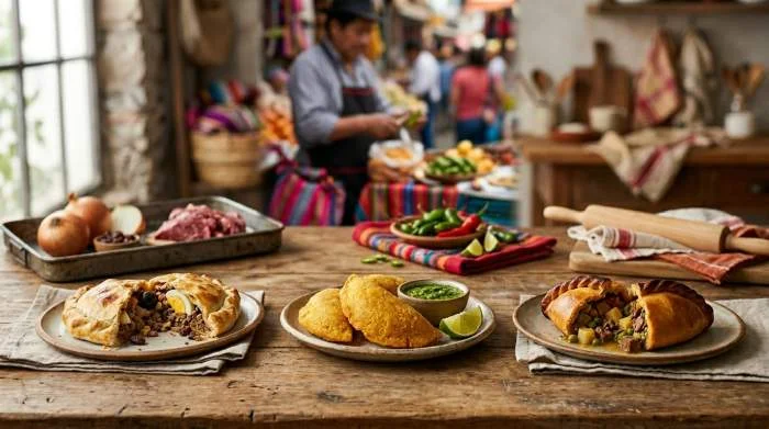 Empanadas regionali di Cile, Colombia e Bolivia con ripieni differenti