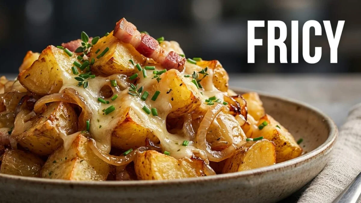 Fricy servito in primo piano con consistenza appetitosa e presentazione gastronomica curata