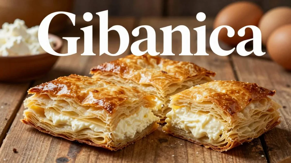Gibanica serba a strati con formaggio morbido e pasta dorata croccante