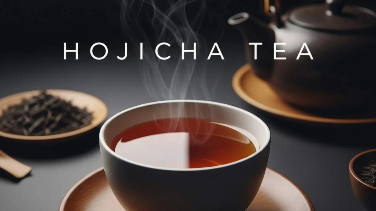 Tè hojicha giapponese caldo dal profumo tostato servito in una tazza minimalista