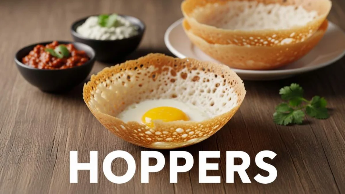 Hopper dello Sri Lanka con uovo al centro e bordi sottili e croccanti