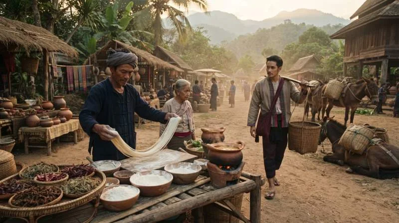 Mercanti yunnanesi e Shan lungo le antiche rotte commerciali verso il regno di Lanna, alle origini del Khao Soi