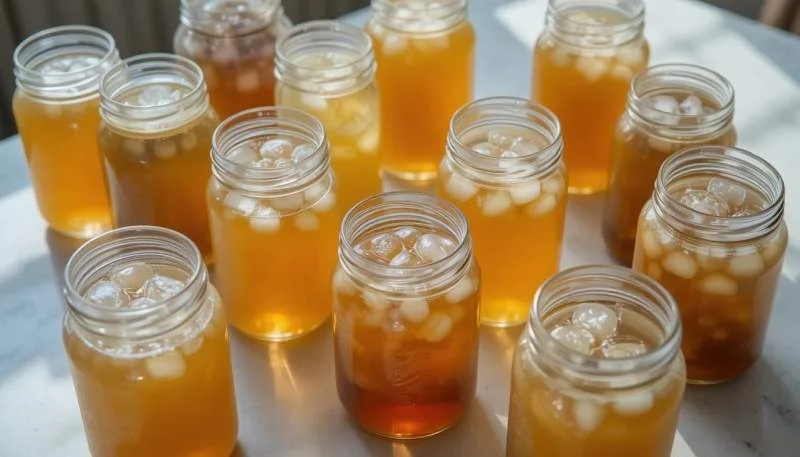 Barattoli di kombucha con variazioni naturali senza uno standard unico