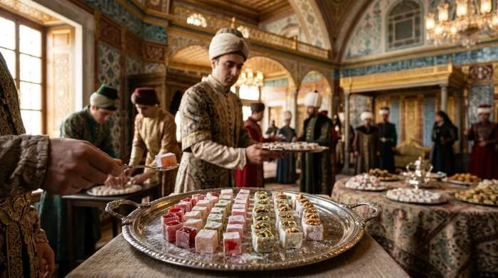 Lokum servito nel palazzo Topkapi come dolce diplomatico ottomano