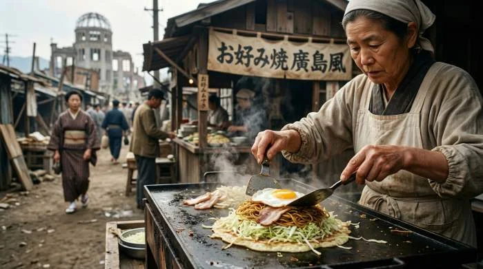 Okonomiyaki hiroshima postbellico stratificazione ricostruzione cibo resilienza
