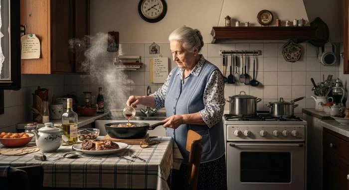 Osso buco preparato secondo la tradizione familiare milanese