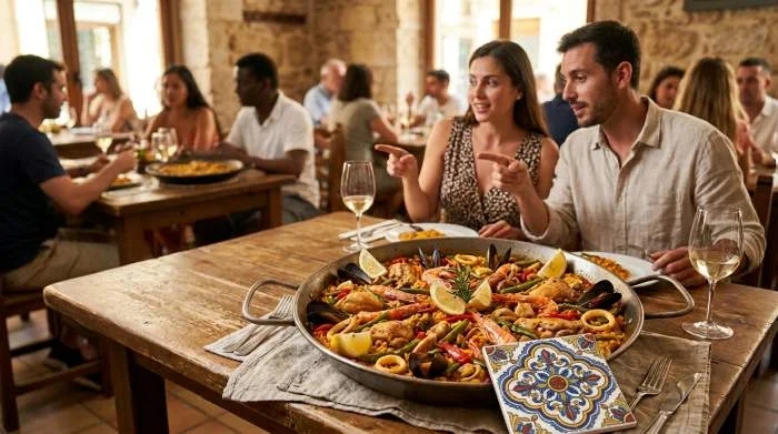 Paella mista come adattamento commerciale rispetto alla tradizione valenciana