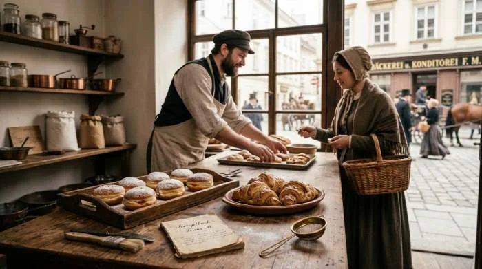 Pasticceria viennese dell’Ottocento che serviva la Sachertorte originale
