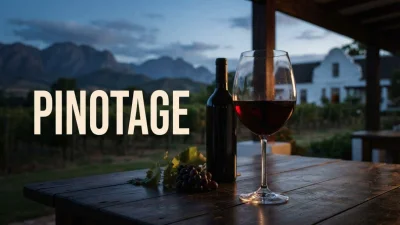 Calice di Pinotage rosso in un vigneto delle Cape Winelands in Sudafrica