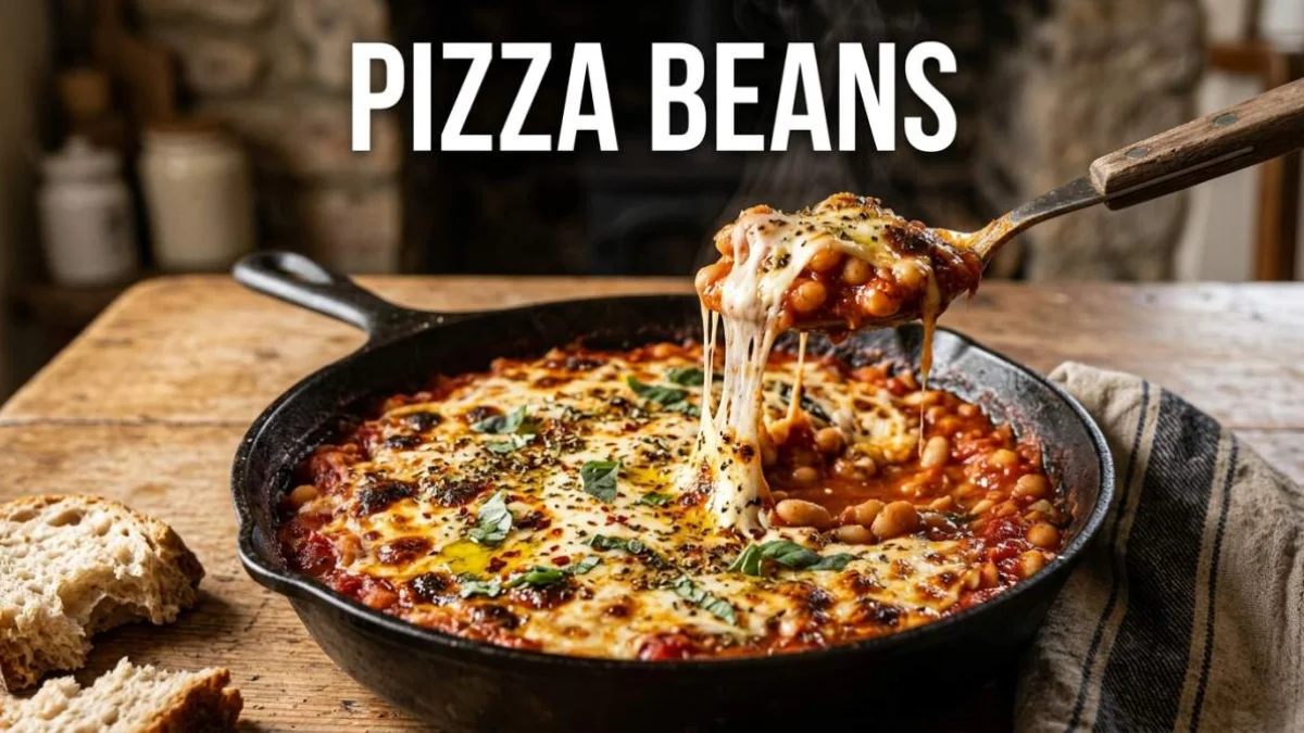 Pizza Beans con fagioli bianchi al pomodoro mozzarella fusa basilico e origano appena sfornati