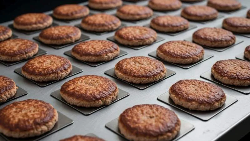 Pljeskavica servita in un piatto, simbolo della cucina quotidiana jugoslava del Novecento