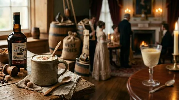 Posset inglese trasformato in eggnog con rum nelle colonie americane
