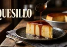 Quesillo cremoso con caramello lucido che cola su una fetta dal colore dorato e consistenza liscia
