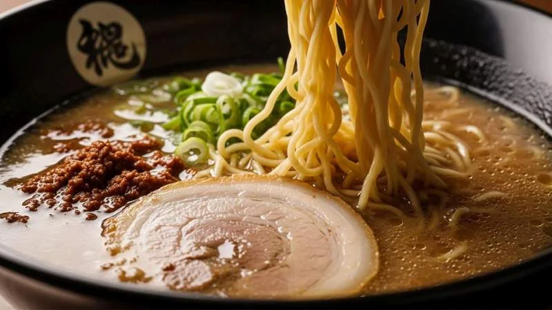 Ramen con brodo complesso e tagliatelle di grano dalla consistenza elastica
