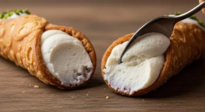 Ripieno di ricotta per cannoli con consistenza densa e naturale