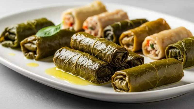 Sarma ripiena di riso e carne avvolta in foglie di cavolo