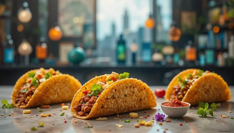 Tacos al pastor adattati a ingredienti locali in città internazionali