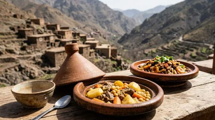 Tagine marocchino: versione rurale con ingredienti semplici e versione di corte con spezie