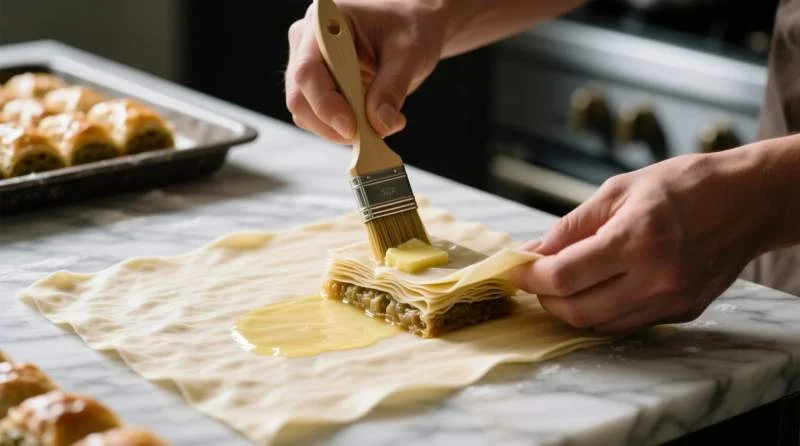 Vassoi di baklava pronti per essere offerti durante le feste di Ramadan e Eid