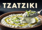 Tzatziki griego cremoso preparado con yogur, pepino fresco y hierbas aromáticas