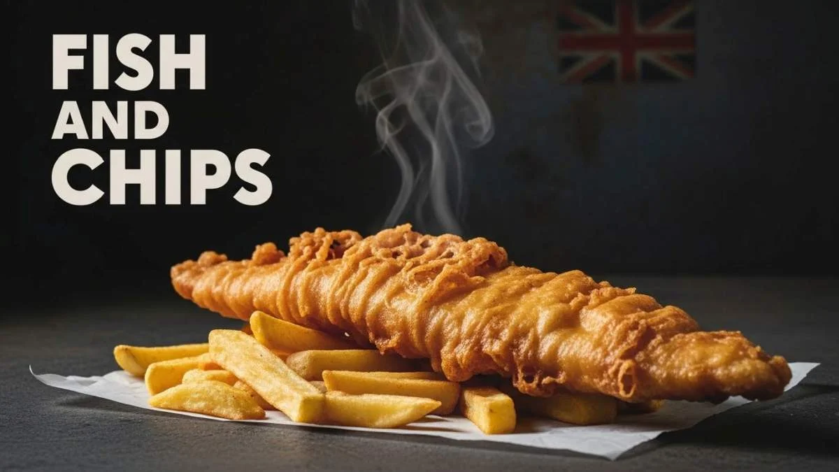 Fish and chips britannico con pesce fritto croccante e patatine dorate