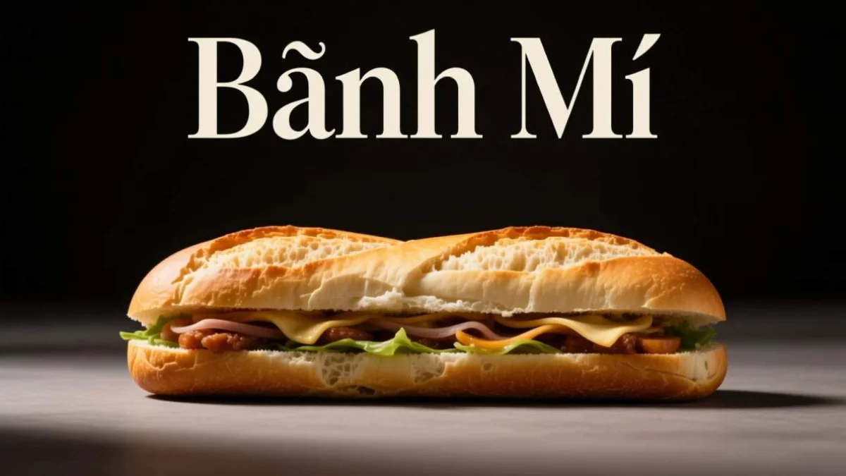 Bánh mì vietnamita farcito con carne di maiale, verdure sottaceto e coriandolo fresco in una baguette croccante