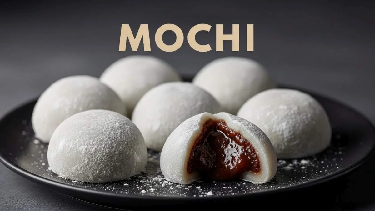 Mochi giapponesi morbidi ripieni serviti su un piatto tradizionale, simbolo di buon auspicio e attenzione