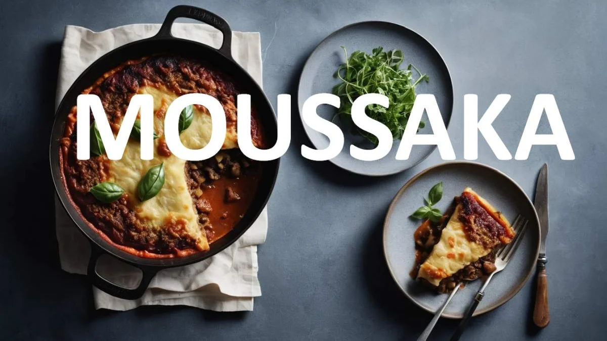 Moussaka greca a strati con melanzane, carne e besciamella dorata