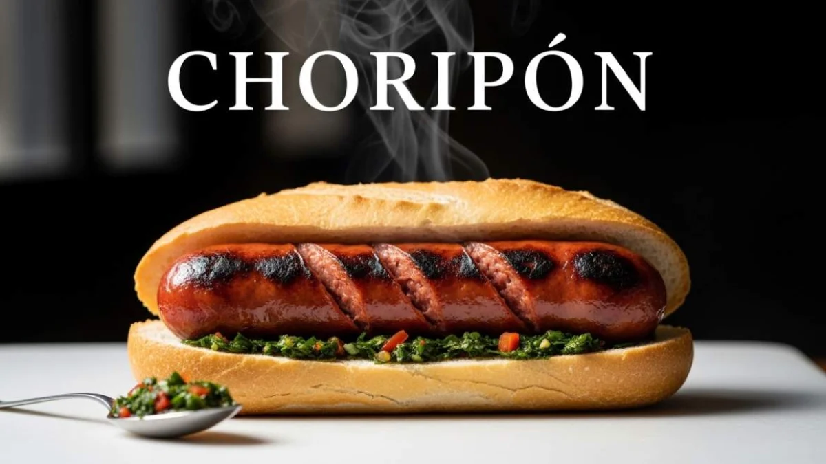 Choripán argentino con salsiccia grigliata e salsa chimichurri
