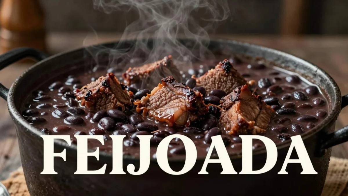 Feijoada brasiliana con fagioli neri, carne e riso bianco tradizionale