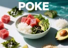 Poke hawaiano con salmone fresco, avocado e riso servito in una ciotola