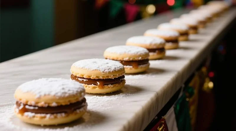 Alfajor tradizionale ripieno di dulce de leche e ricoperto di cioccolato
