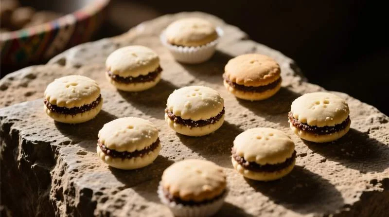 Alfajor speziato con miele e mandorle, dolce iberico di origine medievale