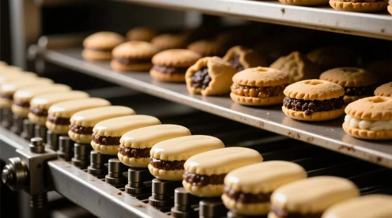 Alfajor avvolto nella carta argentina su fondo neutro