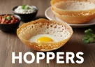 Hopper dello Sri Lanka con uovo al centro e bordi sottili e croccanti