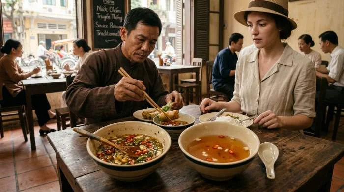 Nước chấm, salsa vietnamita a base di nuoc mam, aglio e peperoncino