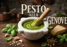 Pesto alla genovese fresco con basilico ligure e consistenza cremosa tradizionale