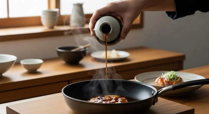 Salsa shoyu e mirin, ingredienti base per la glassa teriyaki tradizionale giapponese