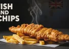 Fish and chips britannico con pesce fritto croccante e patatine dorate