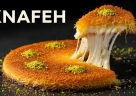 Knafeh mediorientale con formaggio filante e crosta croccante al pistacchio